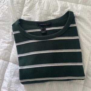 Forever 21 striped green long sleeve